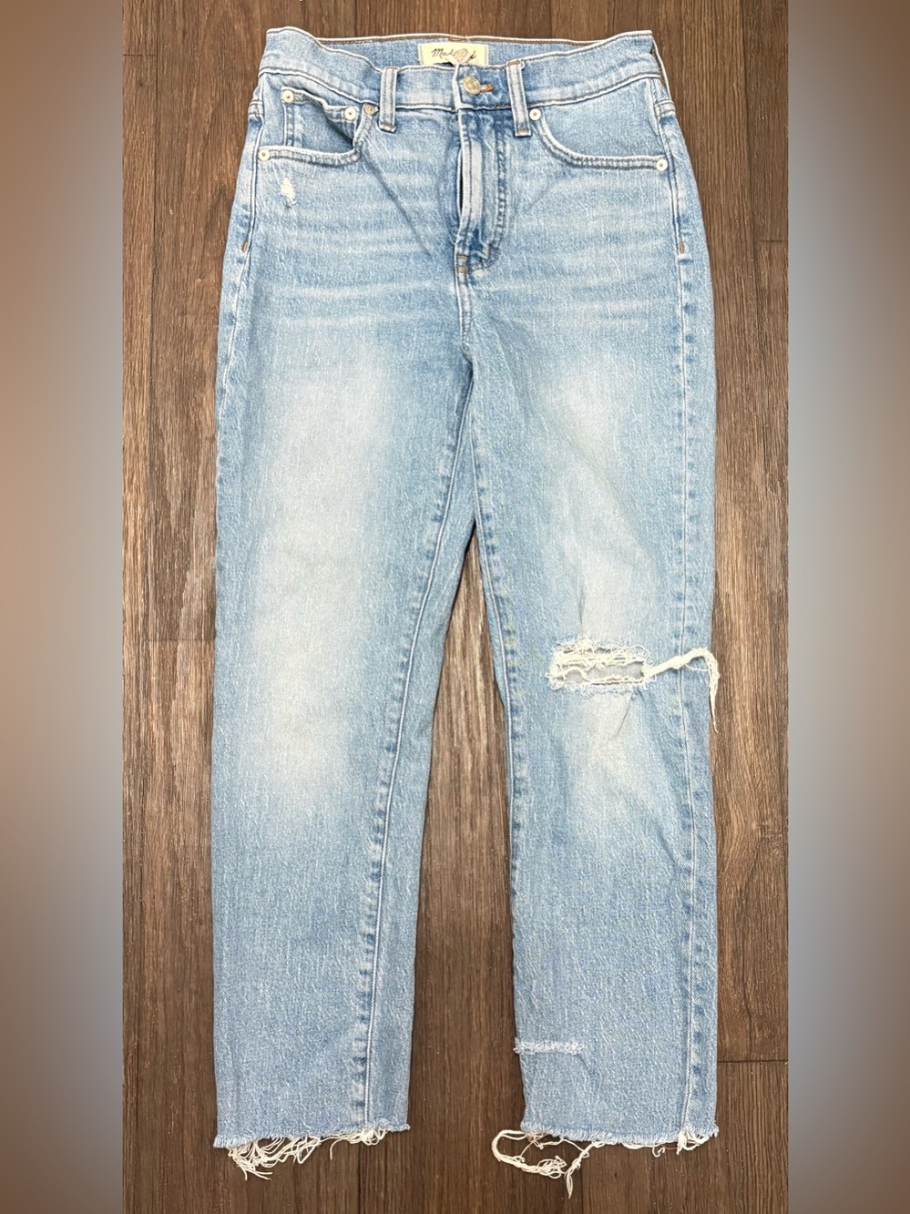 Madewell The Perfect Vintage Jean Distressed Raw Hem Jeans Size 25